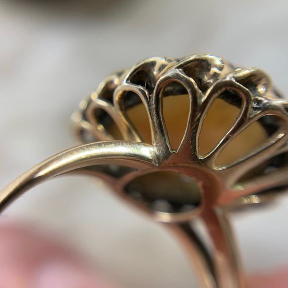 18k Gold Cameo Ring 9-9.25 Man Or God In Helmet - Picture 9 of 11